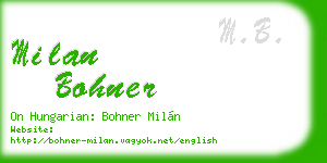 milan bohner business card